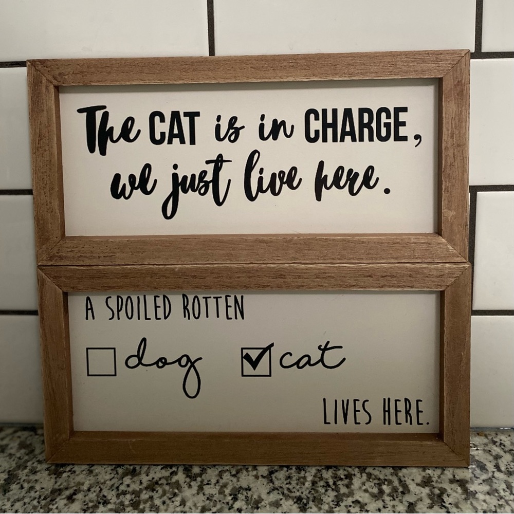 Home Decor Cat Signs Set of 2